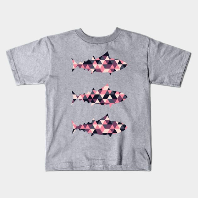 Sushi Chef Geometric Tuna T-Shirt Kids T-Shirt by kitchenideology